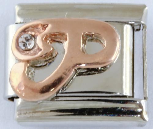 9mm Rose Gold Plated Letter P Charm-Charmed Jewellery
