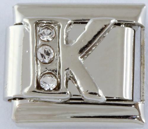 9mm Silver Letter K Charm-Charmed Jewellery