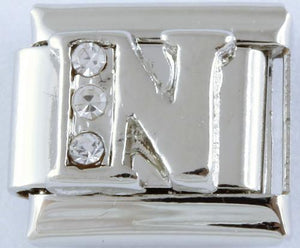 9mm Silver Letter N Charm-Charmed Jewellery