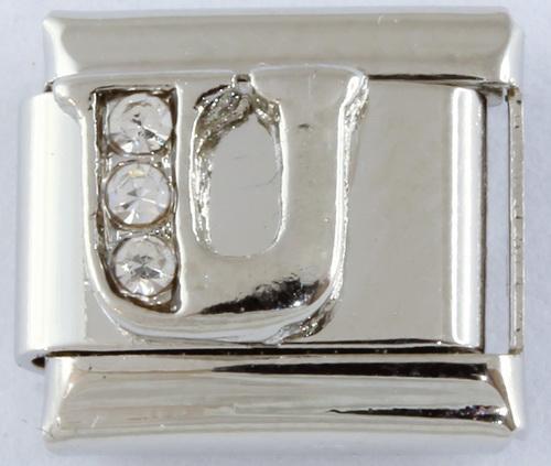 9mm Silver Letter U Charm-Charmed Jewellery
