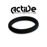 Active Silicone Sport Rings - Ladies Stacker Black (Click product to choose size)-Charmed Jewellery