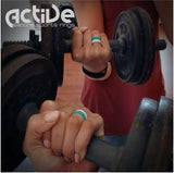 Active Silicone Sport Rings - Ladies Stacker Blue Glitter (Click product to choose size)-Charmed Jewellery