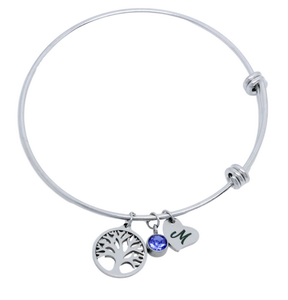 Adjustable Bangle with 3 charms-Charmed Jewellery
