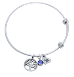 Adjustable Bangle with 3 charms-Charmed Jewellery