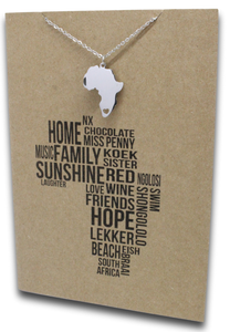Africa Pendant & Chain - Card 88-Charmed Jewellery