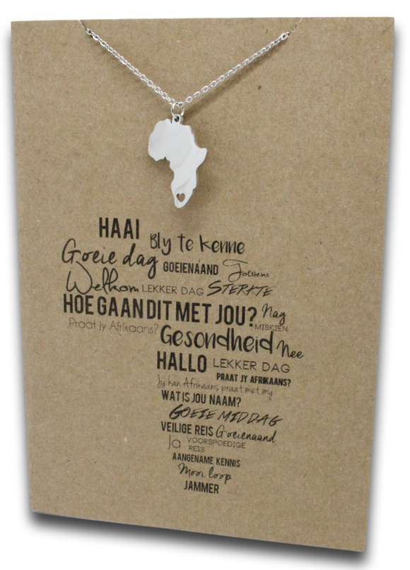 Africa Pendant & Chain - Card 93-Charmed Jewellery