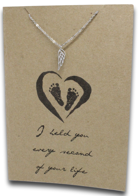 Angel Wing Pendant & Chain - Card 112-Charmed Jewellery