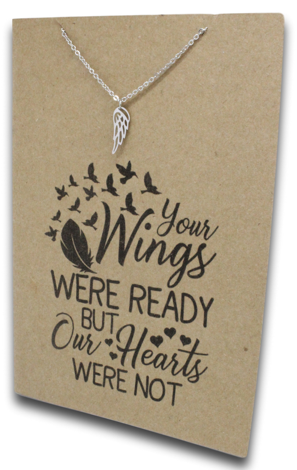 Angel Wing Pendant & Chain - Card 125-Charmed Jewellery