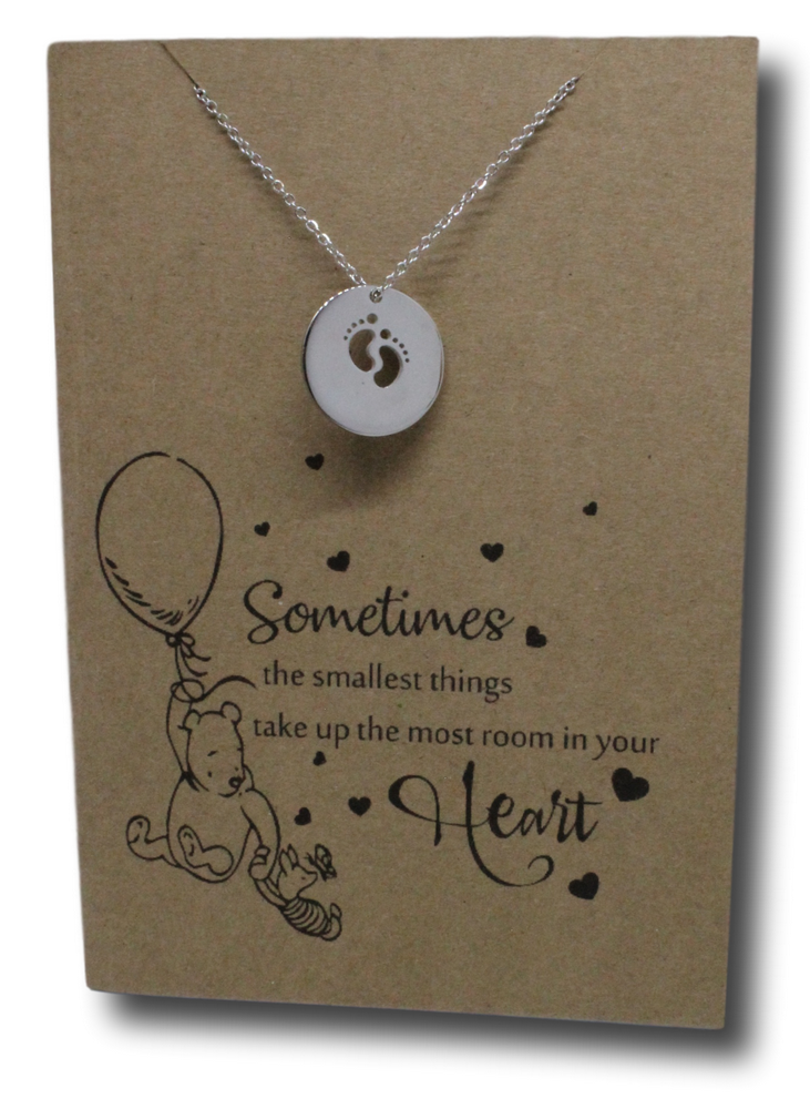 Baby feet Pendant & Chain - Card 9-Charmed Jewellery