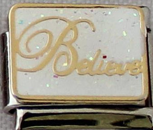 Believe White 9mm Charm-Charmed Jewellery