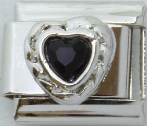 Black Heart Stone 9mm Charm-Charmed Jewellery