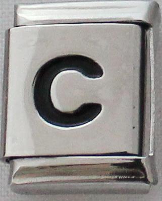 Black Letter C 13mm Charm-Charmed Jewellery
