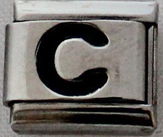 Black Letter C 9mm Charm-Charmed Jewellery
