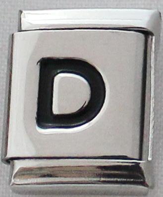 Black Letter D 13mm Charm-Charmed Jewellery