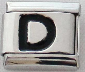 Black Letter D 9mm Charm-Charmed Jewellery