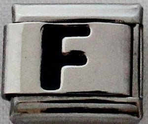Black Letter F 9mm Charm-Charmed Jewellery