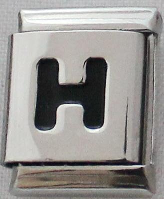 Black Letter H 13mm Charm-Charmed Jewellery