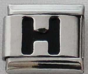 Black Letter H 9mm Charm-Charmed Jewellery