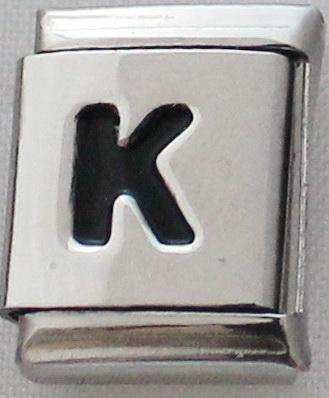 Black Letter K 13mm Charm-Charmed Jewellery