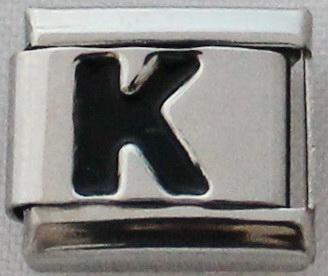 Black Letter K 9mm Charm-Charmed Jewellery