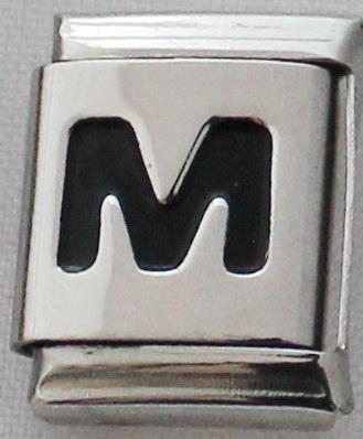 Black Letter M 13mm Charm-Charmed Jewellery