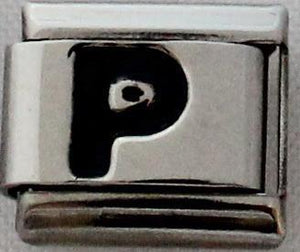 Black Letter P 9mm Charm-Charmed Jewellery