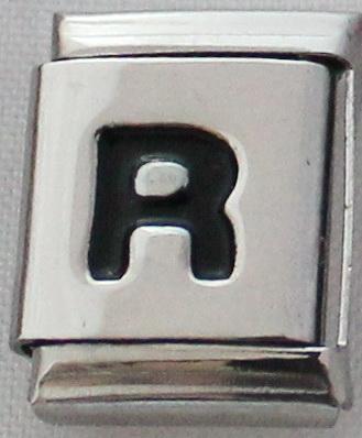 Black Letter R 13mm Charm-Charmed Jewellery
