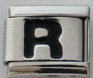 Black Letter R 9mm Charm-Charmed Jewellery