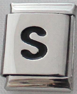 Black Letter S 13mm Charm-Charmed Jewellery