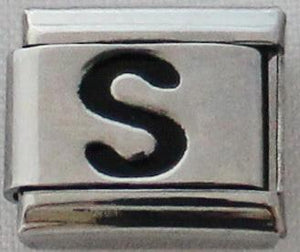 Black Letter S 9mm Charm-Charmed Jewellery