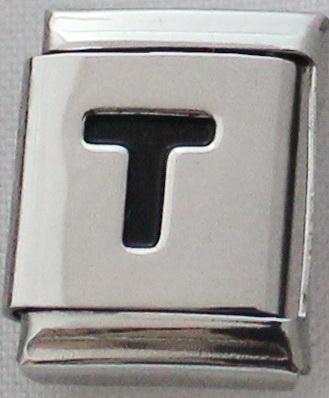 Black Letter T 13mm Charm-Charmed Jewellery