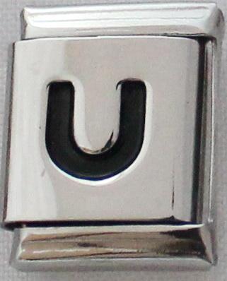 Black Letter U 13mm Charm-Charmed Jewellery