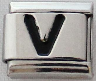 Black Letter V 9mm Charm-Charmed Jewellery