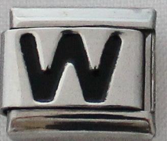 Black Letter W 9mm Charm-Charmed Jewellery