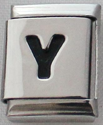 Black Letter Y 13mm Charm-Charmed Jewellery