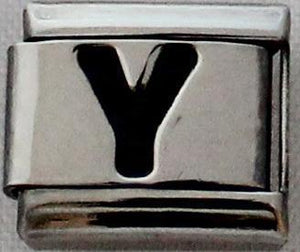 Black Letter Y 9mm Charm-Charmed Jewellery