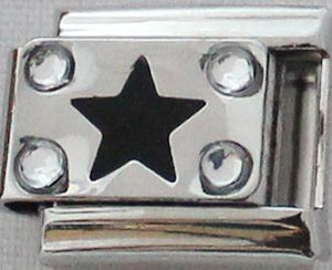 Black Star w/Stones 9mm Charm-Charmed Jewellery