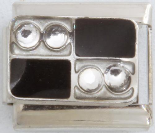 Black White Stones 9mm Charm-Charmed Jewellery