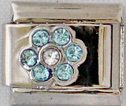 Blue CZ Flower 9mm Charm-Charmed Jewellery