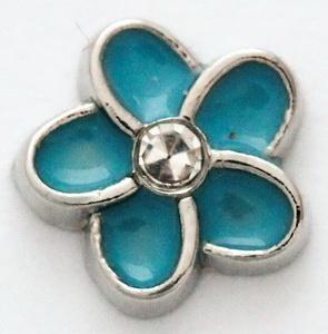 Blue Flower Locket Charm-Charmed Jewellery