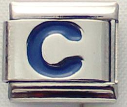 Blue Letter C 9mm Italian Charm-Charmed Jewellery