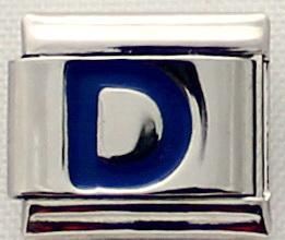 Blue Letter D 9mm Italian Charm-Charmed Jewellery