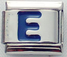 Blue Letter E 9mm Italian Charm-Charmed Jewellery