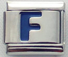 Blue Letter F 9mm Italian Charm-Charmed Jewellery