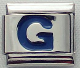 Blue Letter G 9mm Italian Charm-Charmed Jewellery
