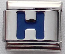 Blue Letter H 9mm Italian Charm-Charmed Jewellery