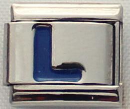 Blue Letter L 9mm Italian Charm-Charmed Jewellery