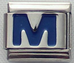 Blue Letter M 9mm Italian Charm-Charmed Jewellery