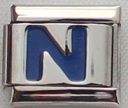 Blue Letter N 9mm Italian Charm-Charmed Jewellery