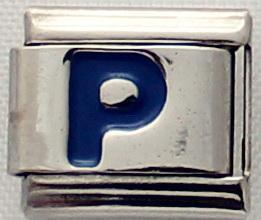 Blue Letter P 9mm Italian Charm-Charmed Jewellery